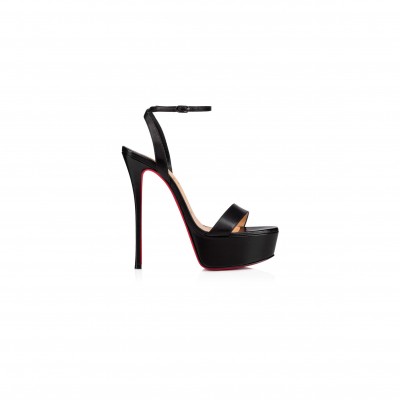 CHRISTIAN LOUBOUTIN LOUBI QUEEN ALTA 150 MM SANDALS-NAPPA LEATHER-BLACK-WOMEN 3211198BK01